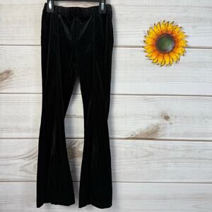 Zara‎ Kids Velvet Split Flare Pants Black Size 7